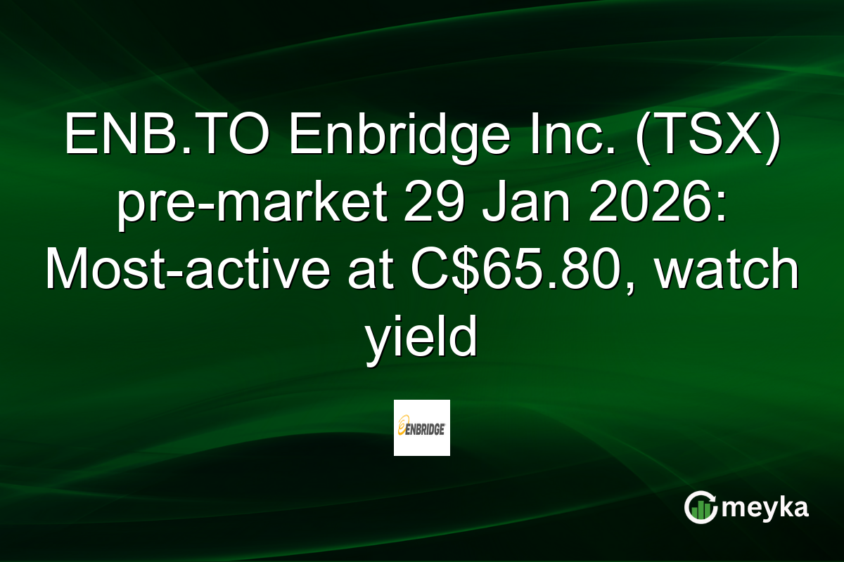 ENB.TO Enbridge Inc. (TSX) pre-market 29 Jan 2026: Most-active at C$65.80, watch yield