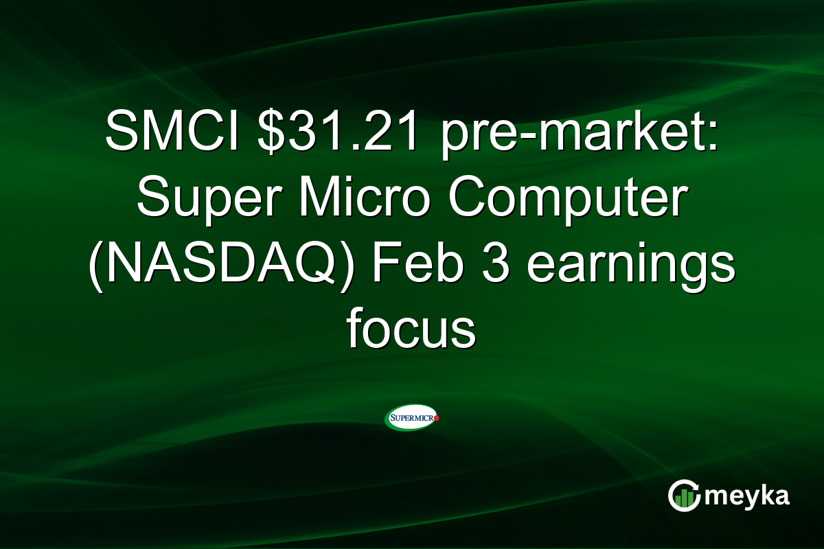 SMCI $31.21 pre-market: Super Micro Computer (NASDAQ) Feb 3 earnings focus