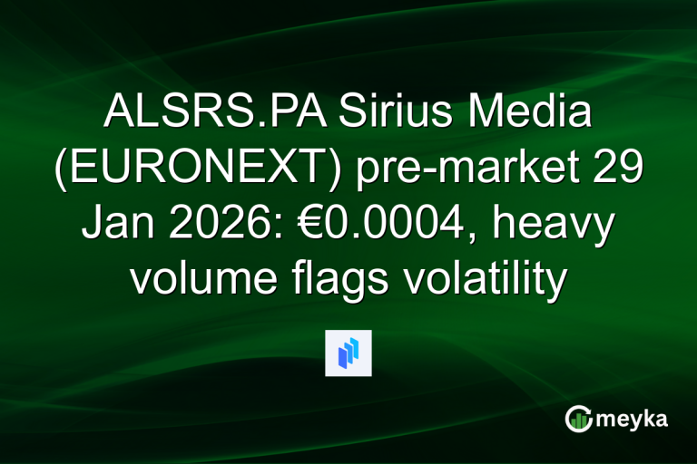 ALSRS.PA Sirius Media (EURONEXT) pre-market 29 Jan 2026: €0.0004, heavy volume flags volatility