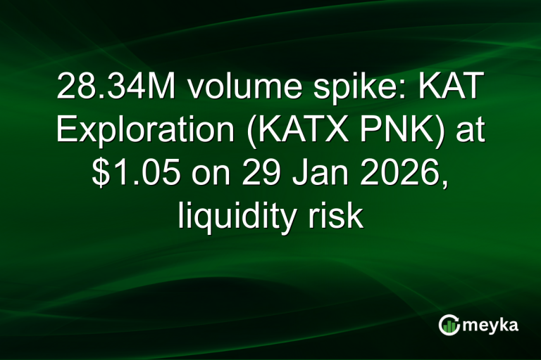28.34M volume spike: KAT Exploration (KATX PNK) at $1.05 on 29 Jan 2026, liquidity risk