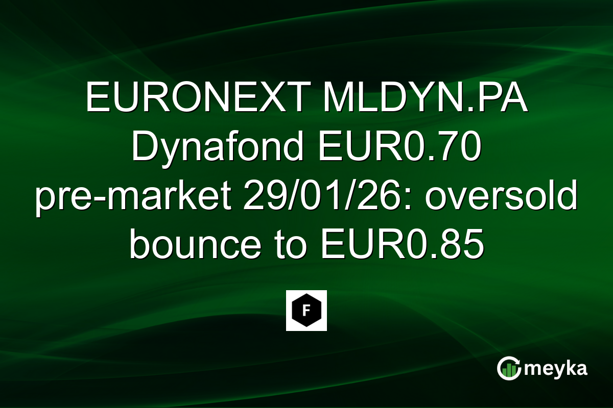 EURONEXT MLDYN.PA Dynafond EUR0.70 pre-market 29/01/26: oversold bounce to EUR0.85