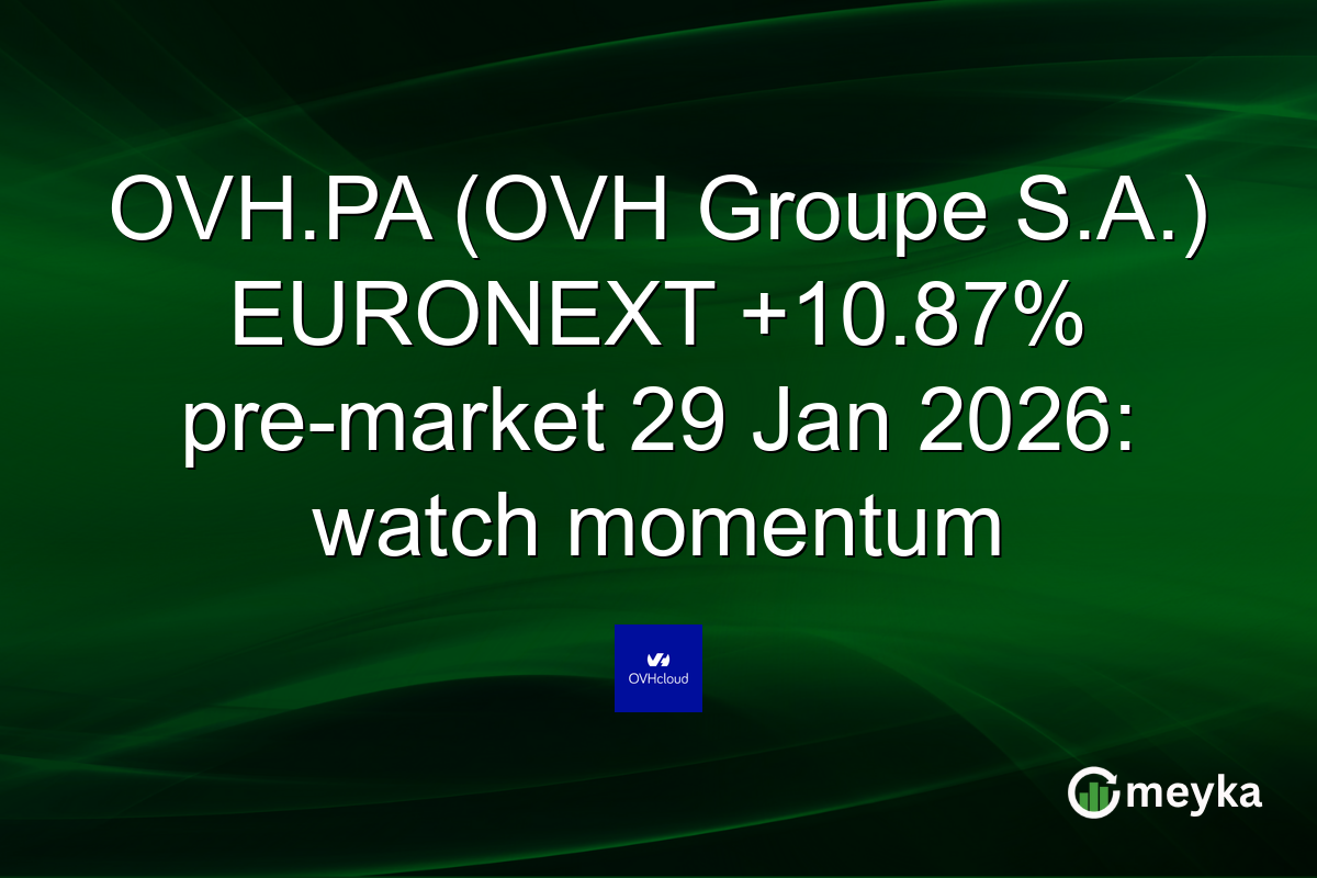 OVH.PA (OVH Groupe S.A.) EURONEXT +10.87% pre-market 29 Jan 2026: watch momentum
