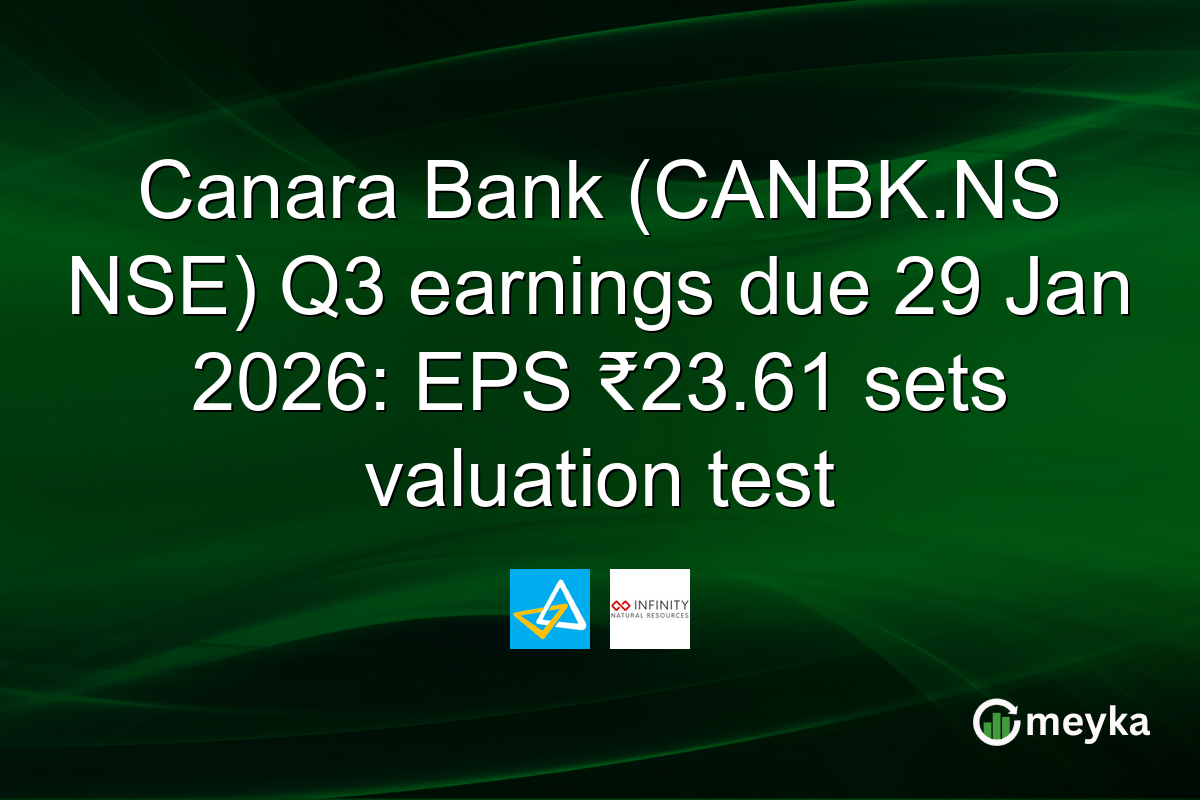 Canara Bank (CANBK.NS NSE) Q3 earnings due 29 Jan 2026: EPS ₹23.61 sets valuation test