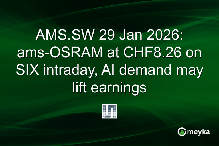 AMS.SW 29 Jan 2026: ams-OSRAM at CHF8.26 on SIX intraday, AI demand may lift earnings