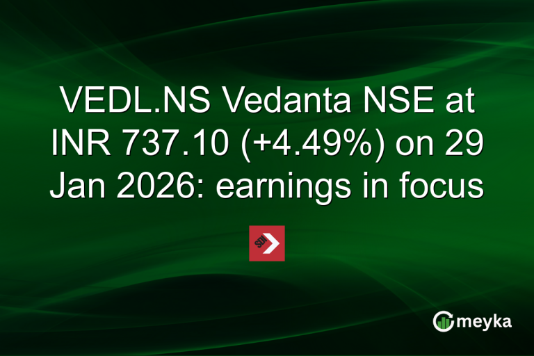 VEDL.NS Vedanta NSE at INR 737.10 (+4.49%) on 29 Jan 2026: earnings in focus