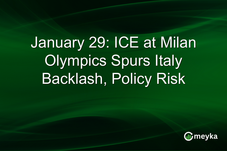 January 29: ICE at Milan Olympics Spurs Italy Backlash, Policy Risk