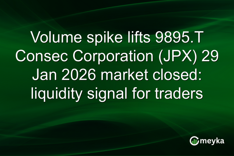 Volume spike lifts 9895.T Consec Corporation (JPX) 29 Jan 2026 market closed: liquidity signal for traders