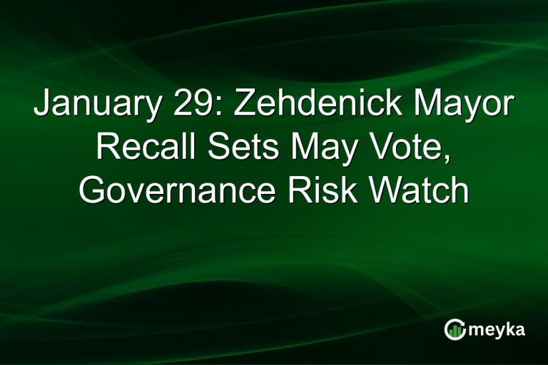 January 29: Zehdenick Mayor Recall Sets May Vote, Governance Risk Watch