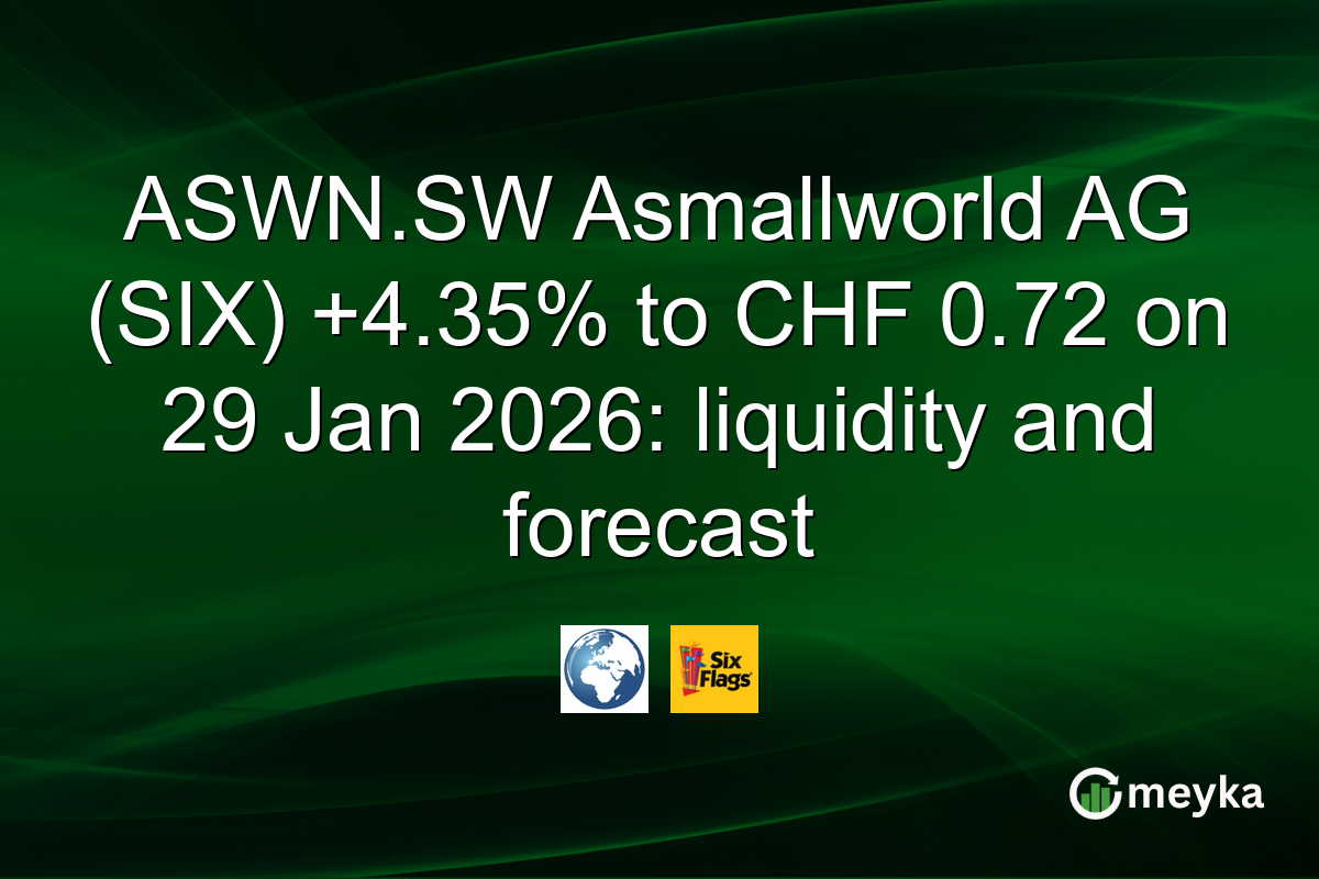 ASWN.SW Asmallworld AG (SIX) +4.35% to CHF 0.72 on 29 Jan 2026: liquidity and forecast
