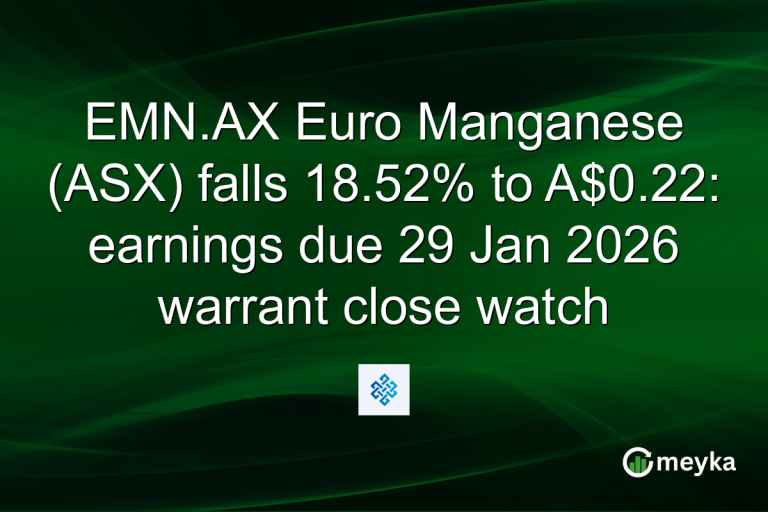 EMN.AX Euro Manganese (ASX) falls 18.52% to A$0.22: earnings due 29 Jan 2026 warrant close watch