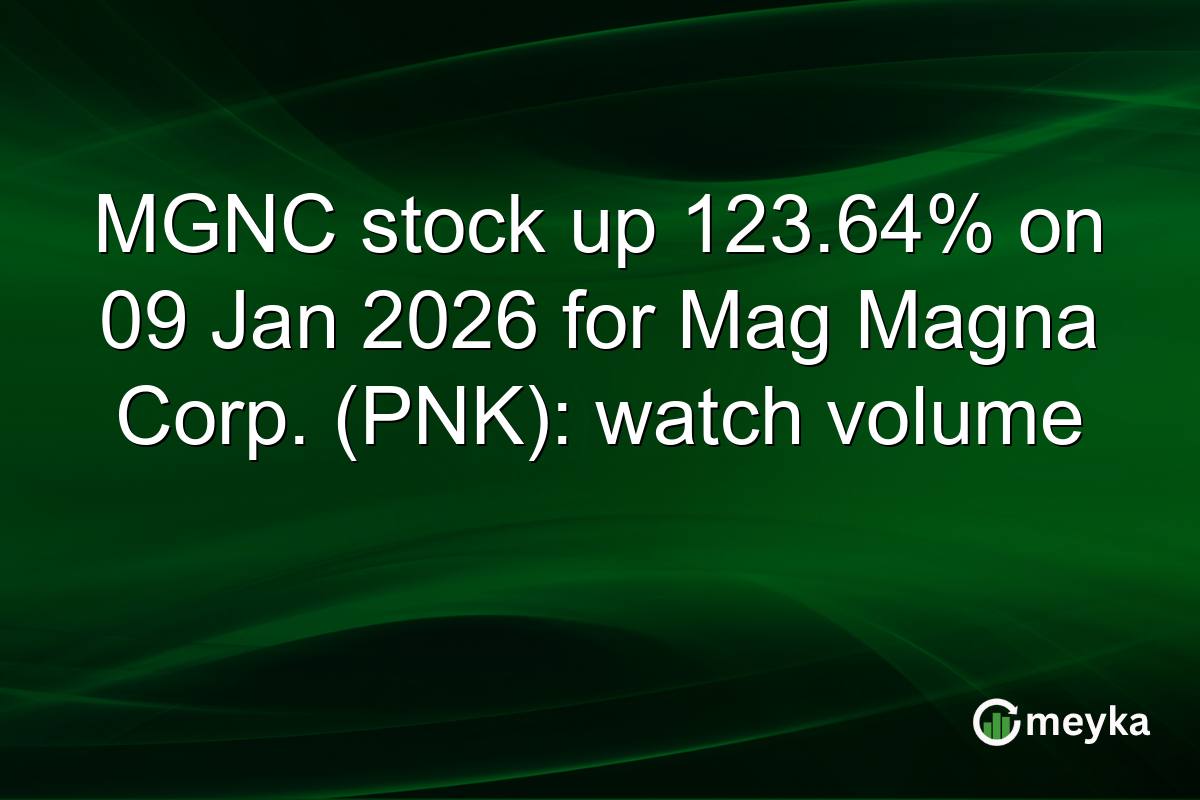 MGNC stock up 123.64% on 09 Jan 2026 for Mag Magna Corp. (PNK): watch volume