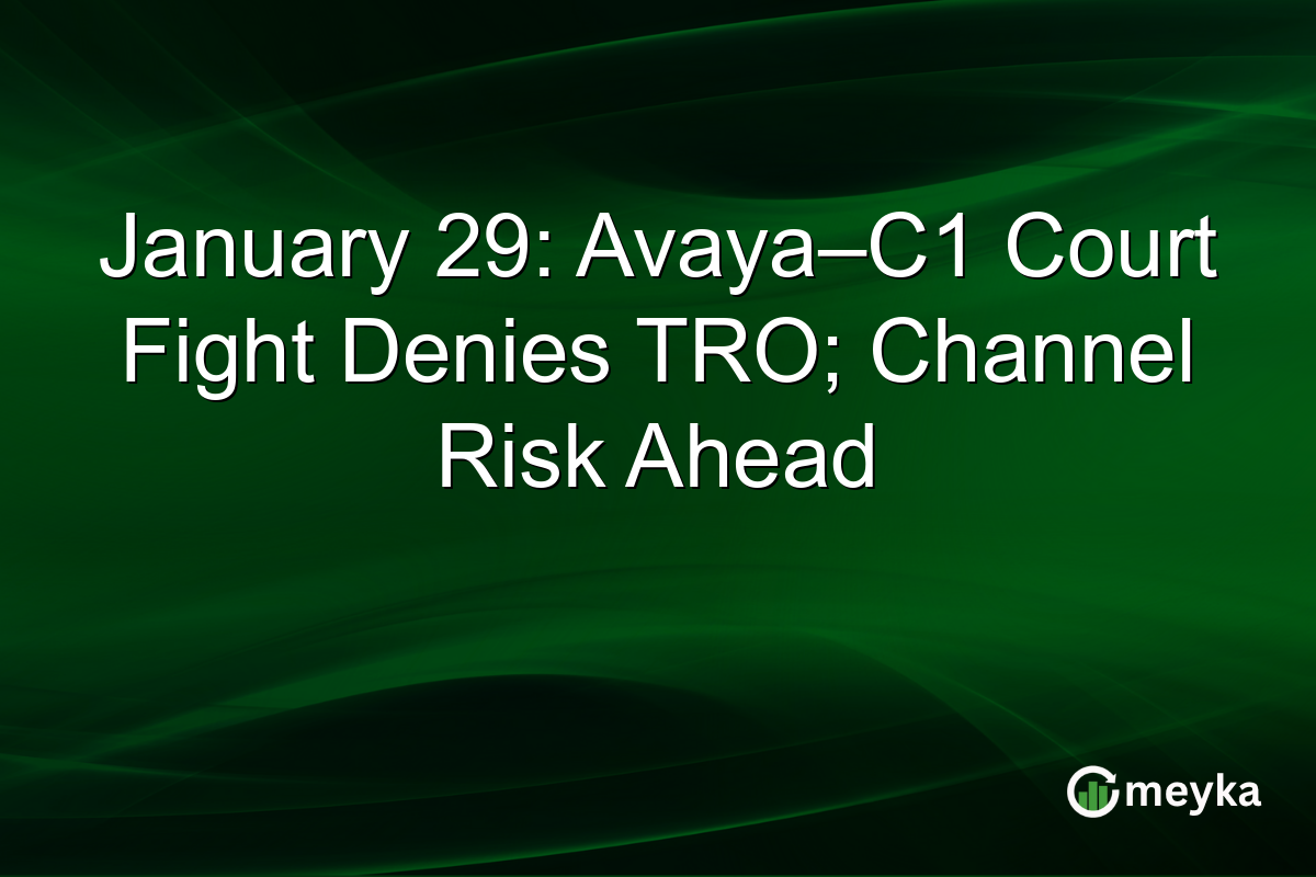 January 29: Avaya–C1 Court Fight Denies TRO; Channel Risk Ahead