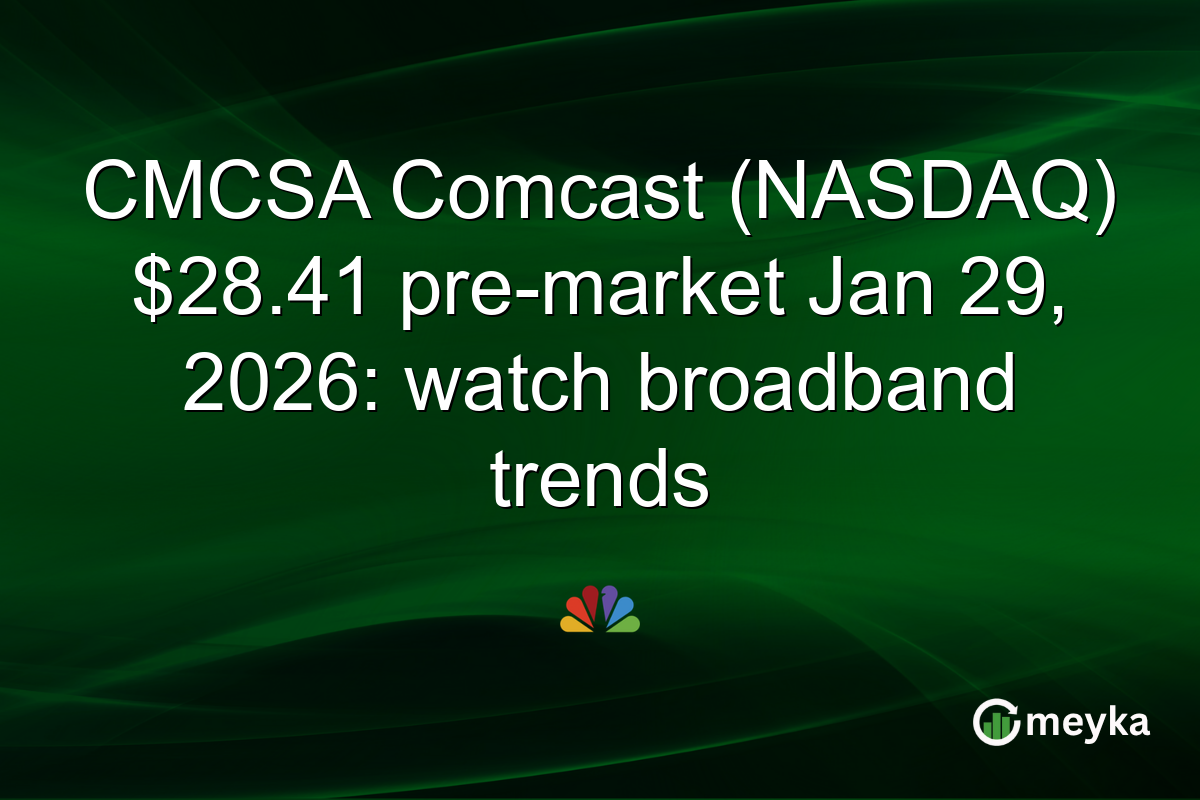 CMCSA Comcast (NASDAQ) $28.41 pre-market Jan 29, 2026: watch broadband trends