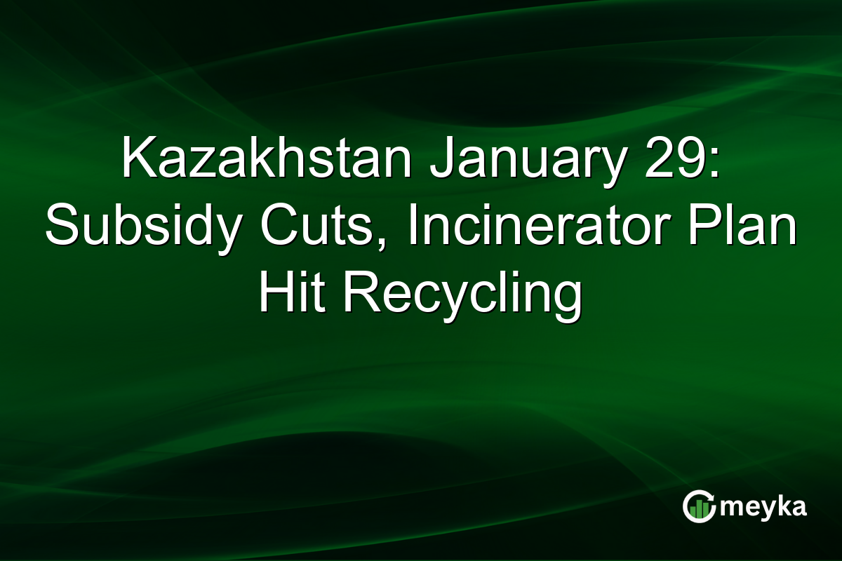 Kazakhstan January 29: Subsidy Cuts, Incinerator Plan Hit Recycling