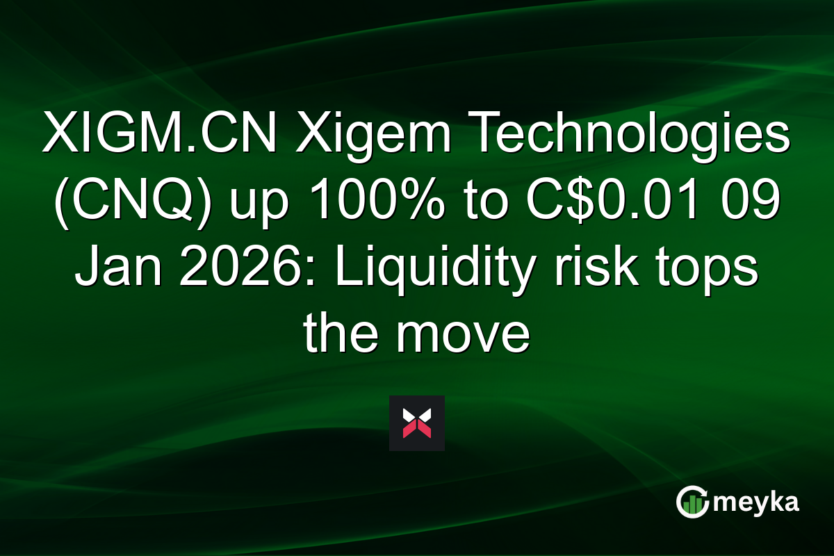 XIGM.CN Xigem Technologies (CNQ) up 100% to C$0.01 09 Jan 2026: Liquidity risk tops the move