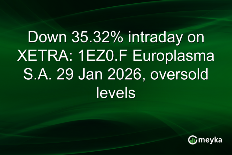 Down 35.32% intraday on XETRA: 1EZ0.F Europlasma S.A. 29 Jan 2026, oversold levels