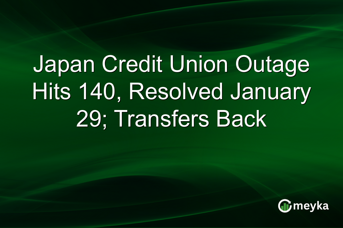 Japan Credit Union Outage Hits 140, Resolved January 29; Transfers Back
