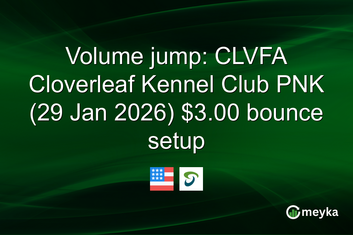 Volume jump: CLVFA Cloverleaf Kennel Club PNK (29 Jan 2026) $3.00 bounce setup