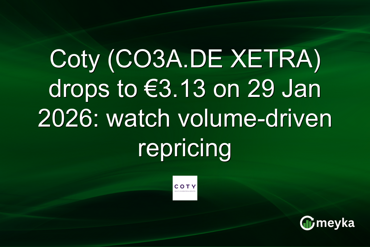 Coty (CO3A.DE XETRA) drops to €3.13 on 29 Jan 2026: watch volume-driven repricing