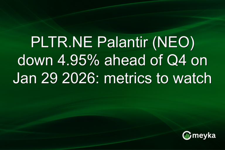 PLTR.NE Palantir (NEO) down 4.95% ahead of Q4 on Jan 29 2026: metrics to watch
