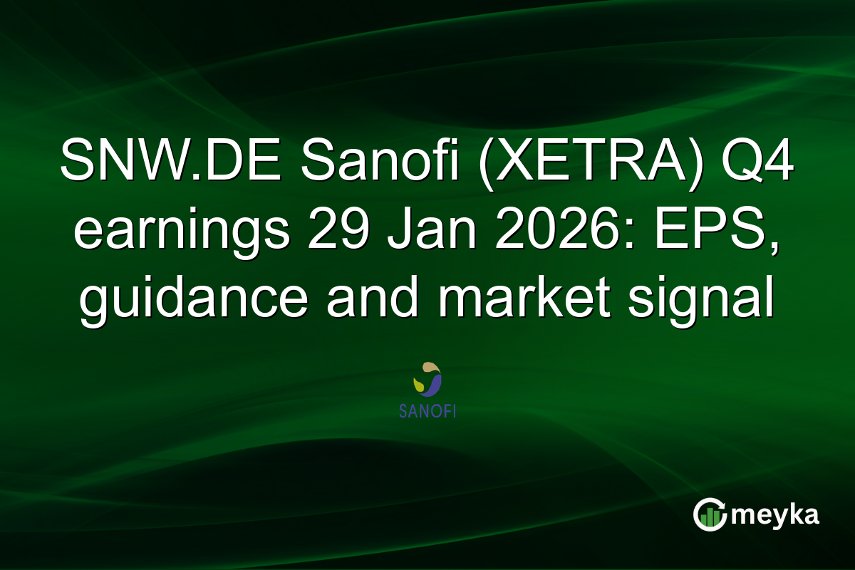 SNW.DE Sanofi (XETRA) Q4 earnings 29 Jan 2026: EPS, guidance and market signal