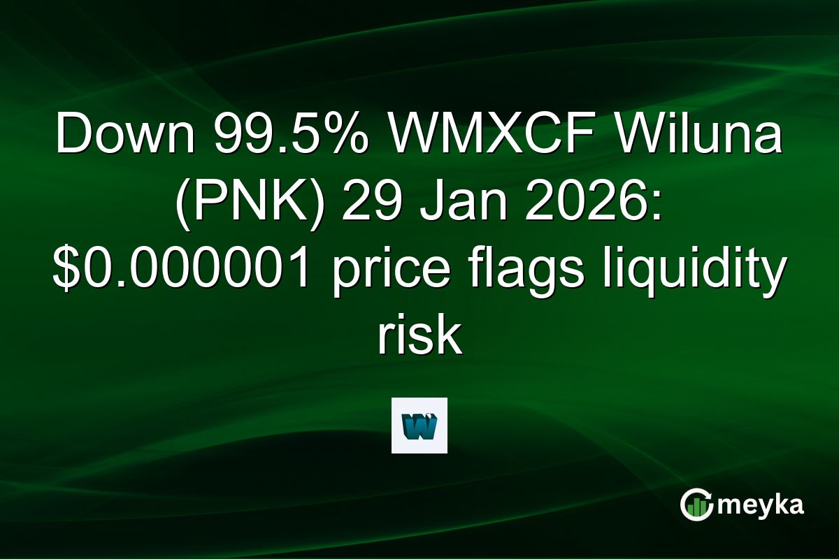 Down 99.5% WMXCF Wiluna (PNK) 29 Jan 2026: $0.000001 price flags liquidity risk