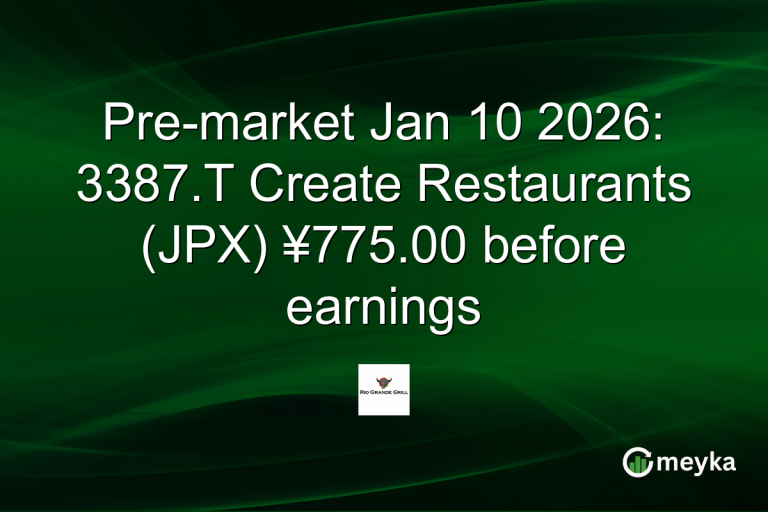 Pre-market Jan 10 2026: 3387.T Create Restaurants (JPX) ¥775.00 before earnings