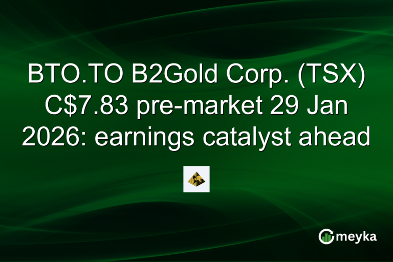 BTO.TO B2Gold Corp. (TSX) C$7.83 pre-market 29 Jan 2026: earnings catalyst ahead