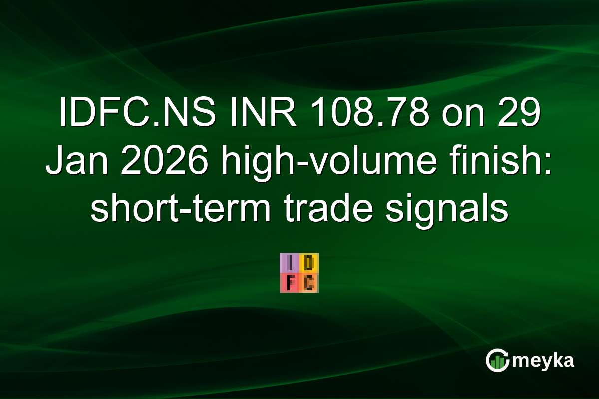 IDFC.NS INR 108.78 on 29 Jan 2026 high-volume finish: short-term trade signals