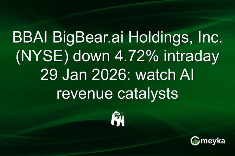 BBAI BigBear.ai Holdings, Inc. (NYSE) down 4.72% intraday 29 Jan 2026: watch AI revenue catalysts