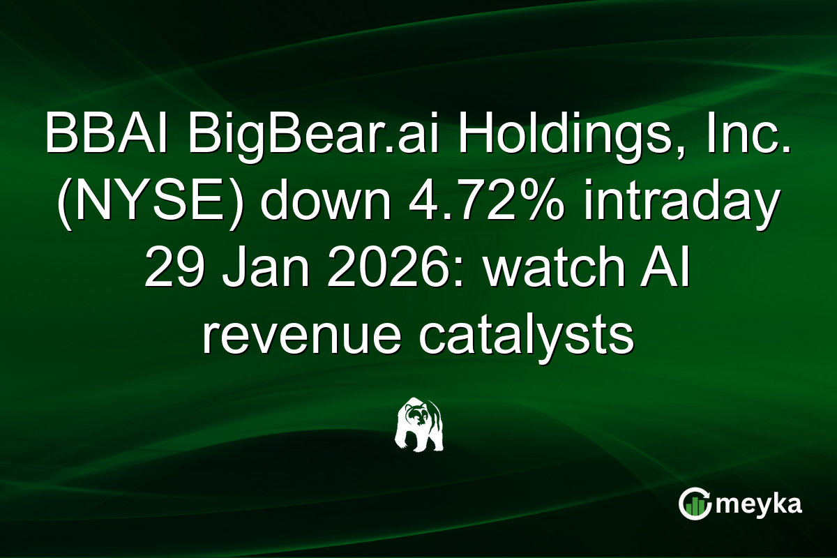 BBAI BigBear.ai Holdings, Inc. (NYSE) down 4.72% intraday 29 Jan 2026: watch AI revenue catalysts
