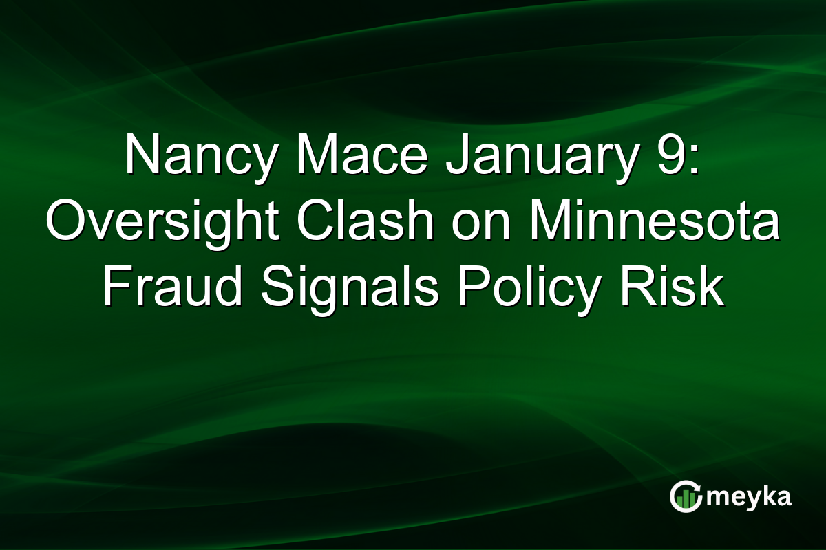 Nancy Mace January 9: Oversight Clash on Minnesota Fraud Signals Policy Risk