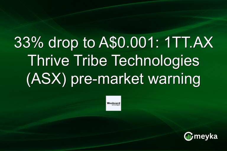 33% drop to A$0.001: 1TT.AX Thrive Tribe Technologies (ASX) pre-market warning