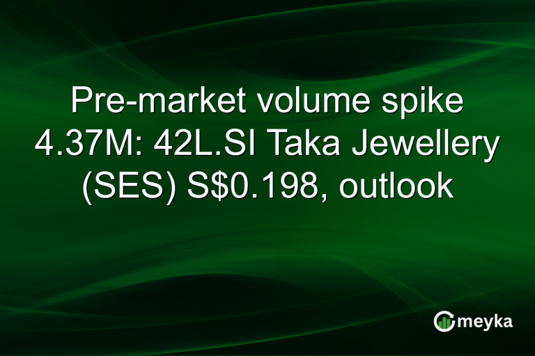 Pre-market volume spike 4.37M: 42L.SI Taka Jewellery (SES) S$0.198, outlook