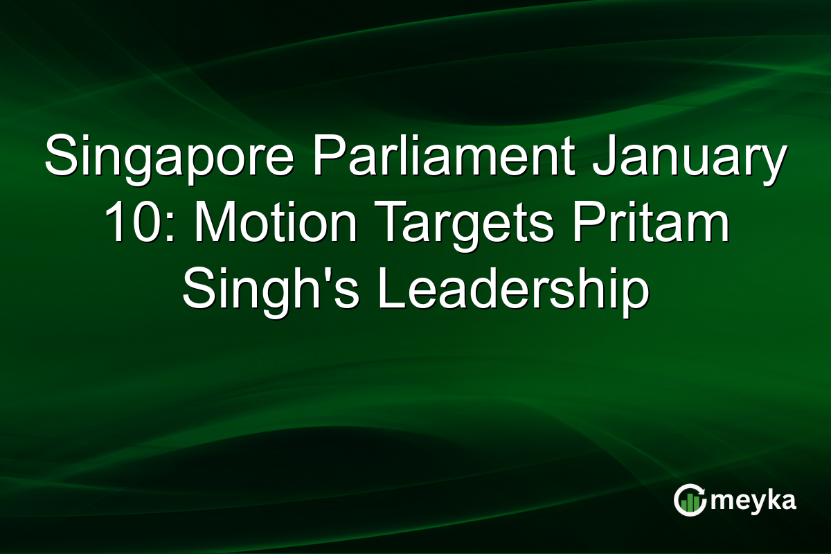 Singapore Parliament January 10: Motion Targets Pritam Singh's Leadership