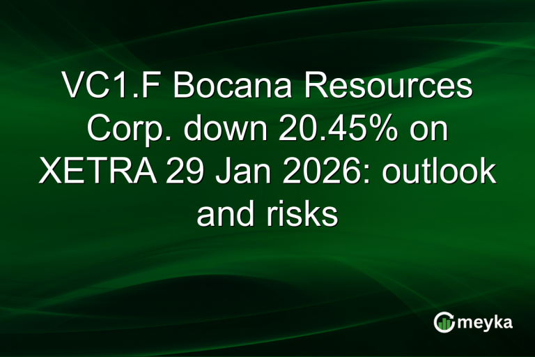 VC1.F Bocana Resources Corp. down 20.45% on XETRA 29 Jan 2026: outlook and risks