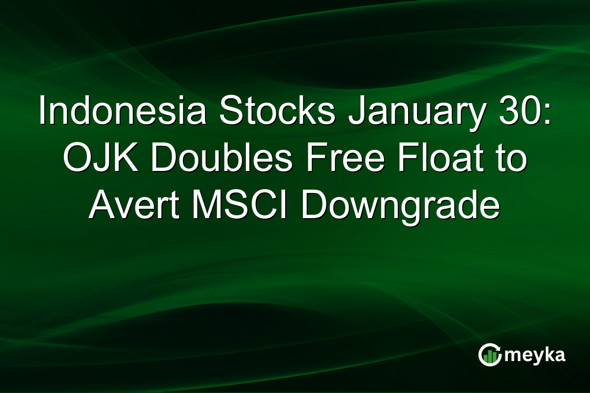 Indonesia Stocks January 30: OJK Doubles Free Float to Avert MSCI Downgrade