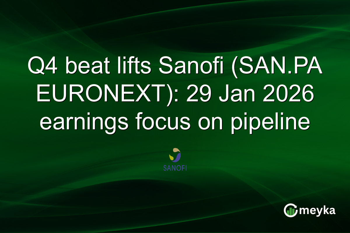 Q4 beat lifts Sanofi (SAN.PA EURONEXT): 29 Jan 2026 earnings focus on pipeline