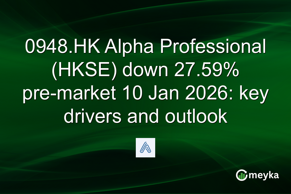 0948.HK Alpha Professional (HKSE) down 27.59% pre-market 10 Jan 2026: key drivers and outlook
