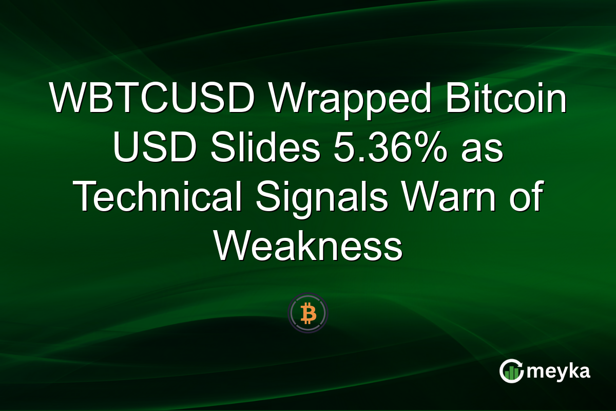 WBTCUSD Wrapped Bitcoin USD Slides 5.36% as Technical Signals Warn of Weakness
