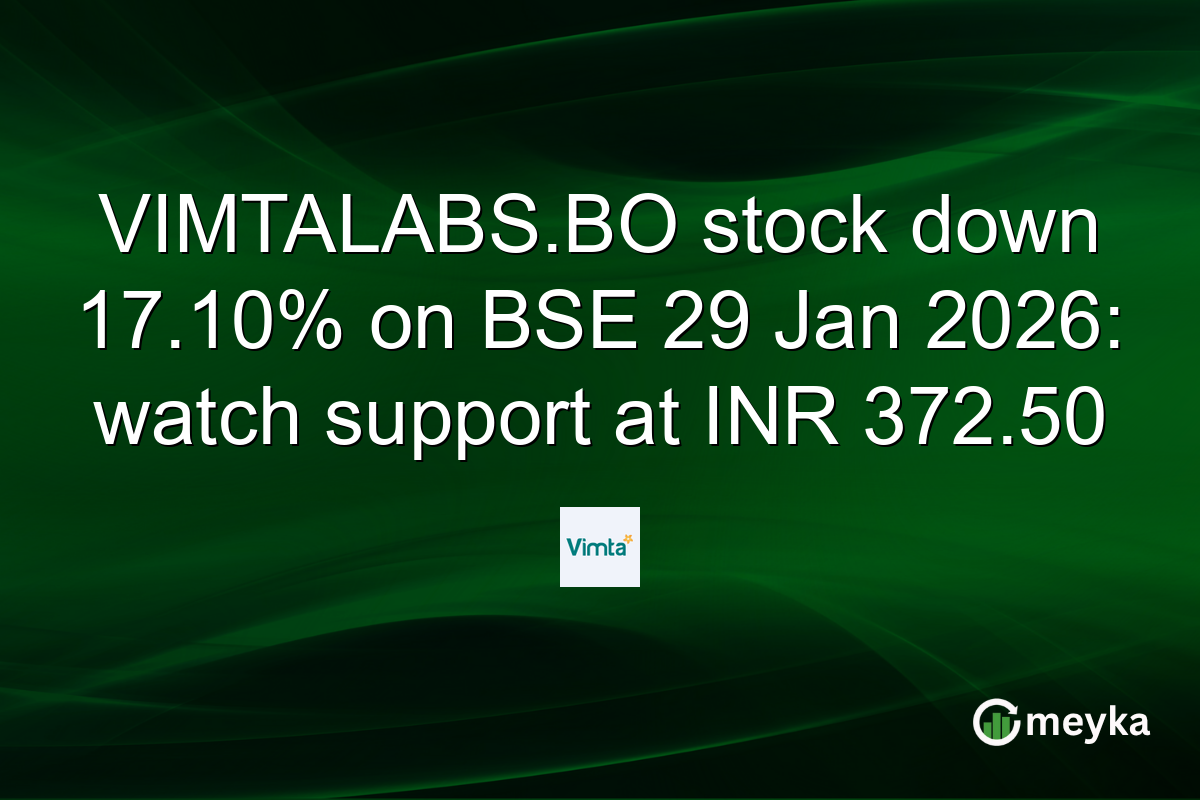 VIMTALABS.BO stock down 17.10% on BSE 29 Jan 2026: watch support at INR 372.50