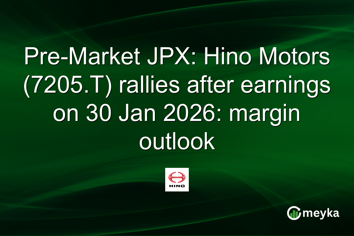 Pre-Market JPX: Hino Motors (7205.T) rallies after earnings on 30 Jan 2026: margin outlook