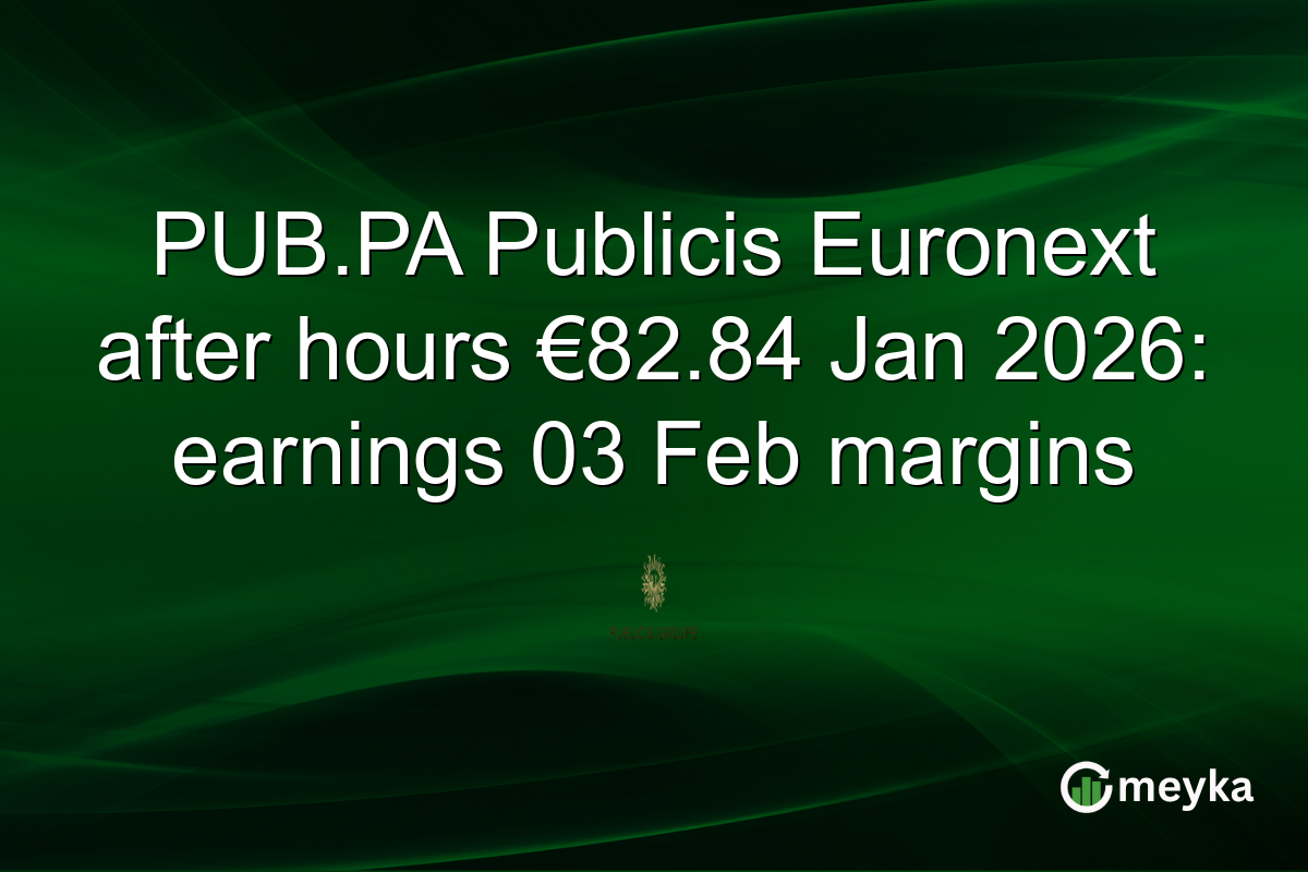 PUB.PA Publicis Euronext after hours €82.84 Jan 2026: earnings 03 Feb margins