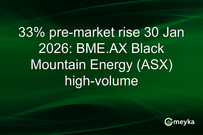 33% pre-market rise 30 Jan 2026: BME.AX Black Mountain Energy (ASX) high-volume