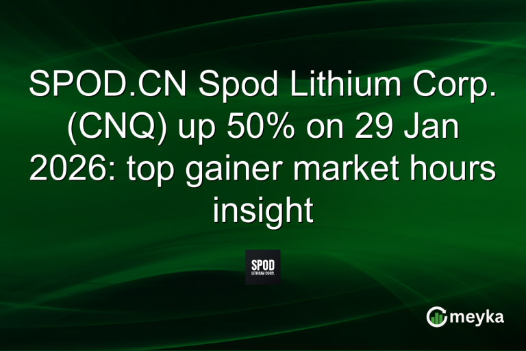 SPOD.CN Spod Lithium Corp. (CNQ) up 50% on 29 Jan 2026: top gainer market hours insight