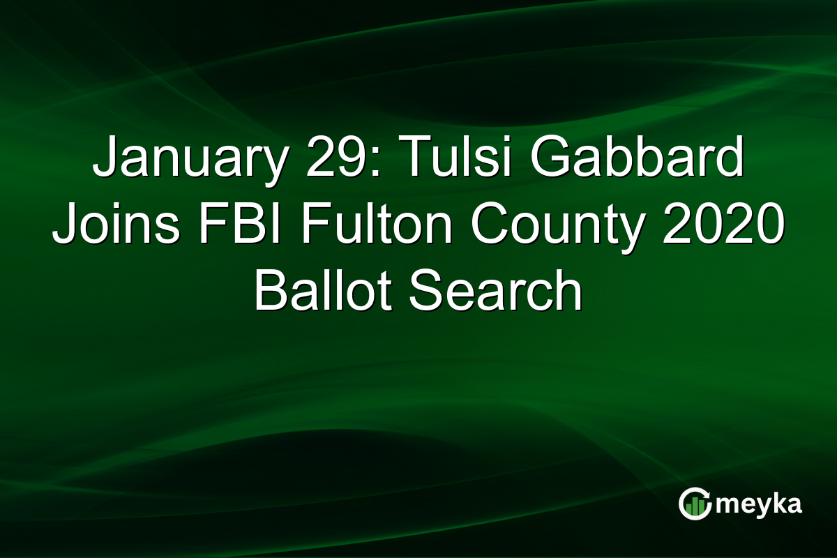 January 29: Tulsi Gabbard Joins FBI Fulton County 2020 Ballot Search