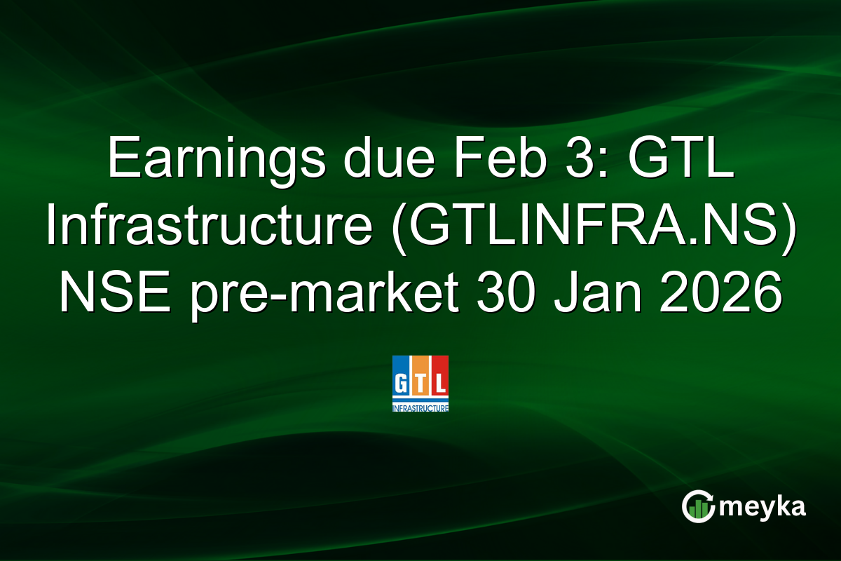 Earnings due Feb 3: GTL Infrastructure (GTLINFRA.NS) NSE pre-market 30 Jan 2026