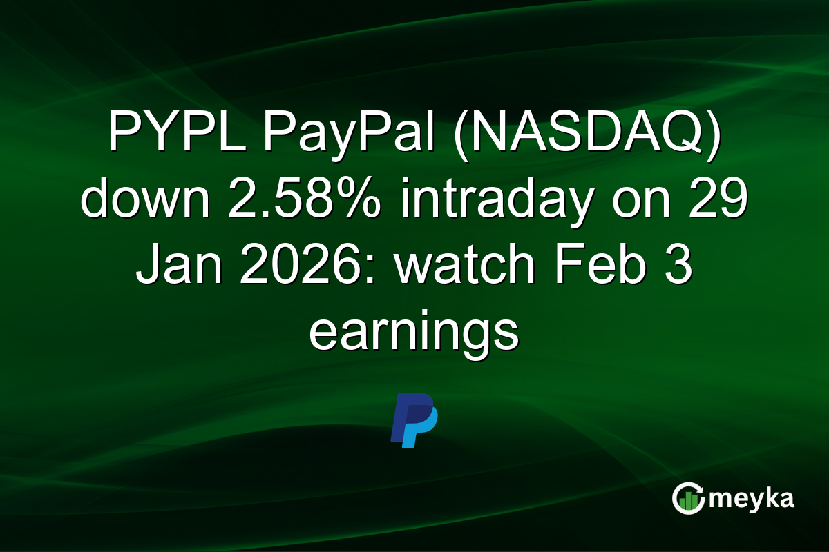 PYPL PayPal (NASDAQ) down 2.58% intraday on 29 Jan 2026: watch Feb 3 earnings