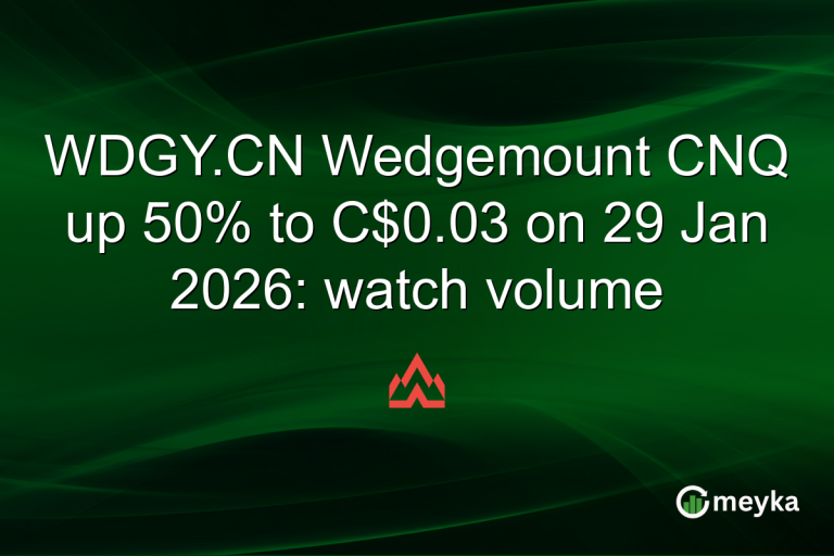 WDGY.CN Wedgemount CNQ up 50% to C$0.03 on 29 Jan 2026: watch volume