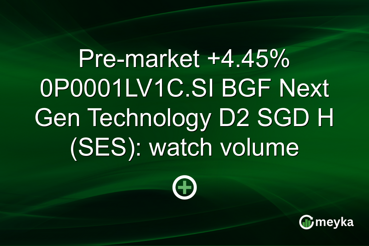 Pre-market +4.45% 0P0001LV1C.SI BGF Next Gen Technology D2 SGD H (SES): watch volume